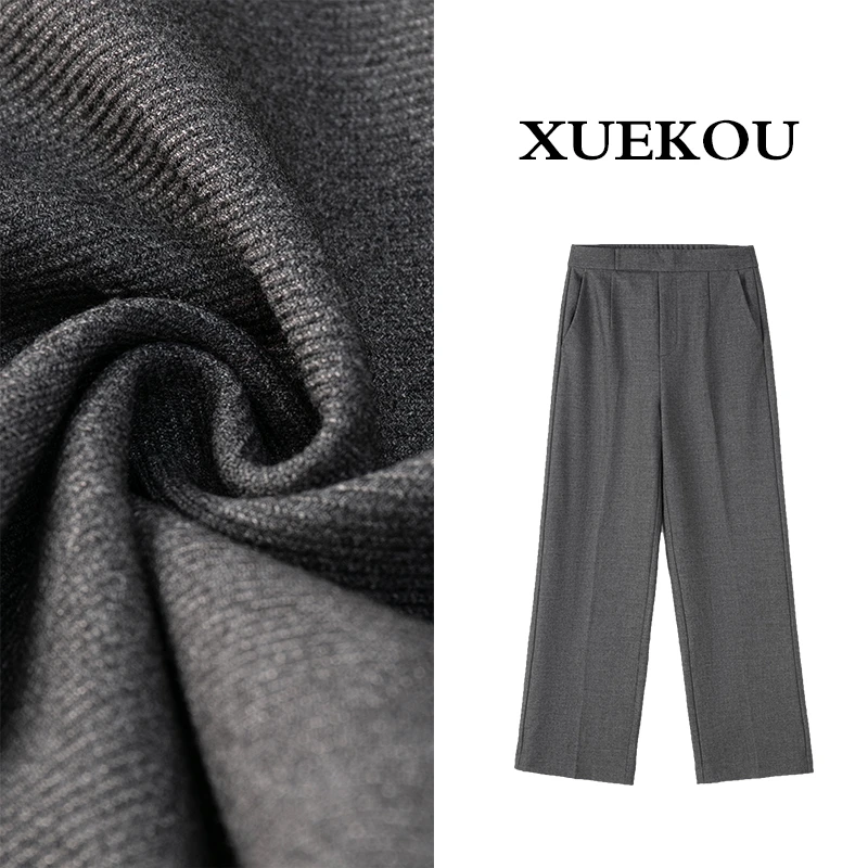 【啦啦精选】飒美极简风通勤休闲裤西装裤轻松显瘦抗皱B7793