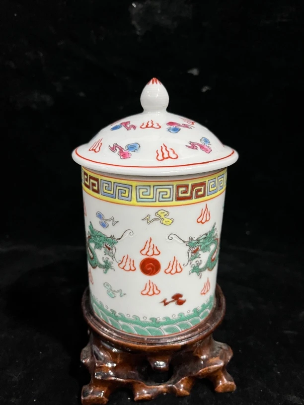 陶瓷茶杯带过滤内胆大号马克杯办公室家用个人杯龙图案