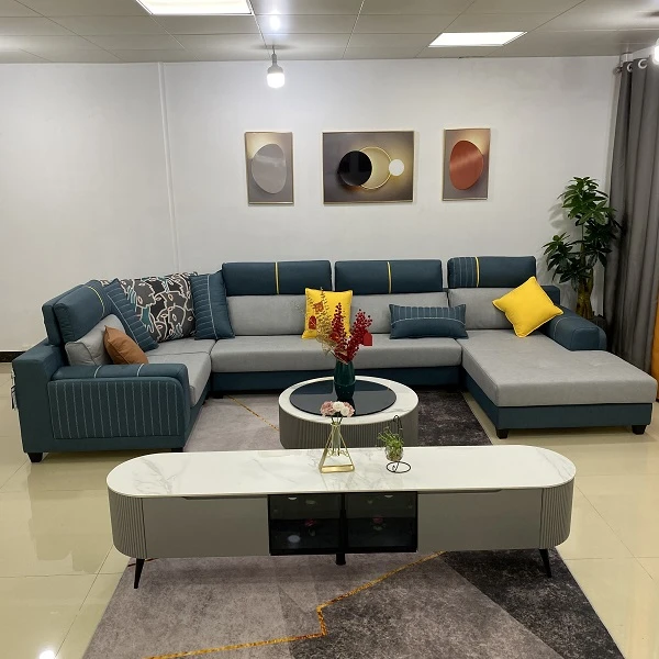 现代简约鲁轻奢沙发大户型成套家用沙发茶几客厅家用北欧成套