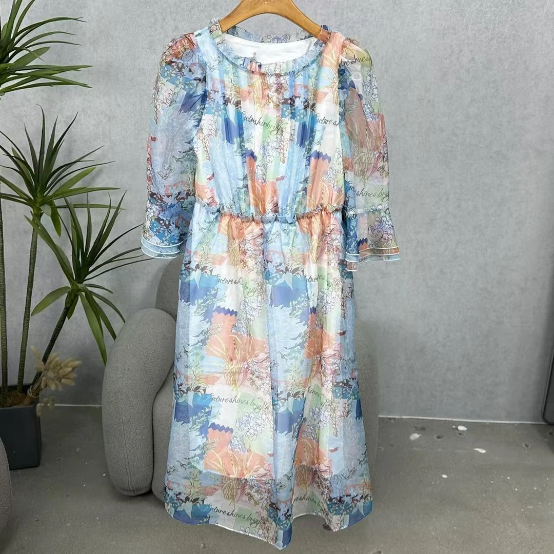 LI丽系列  Z545   女装时尚撤柜长袖连衣裙蓝色C79834010