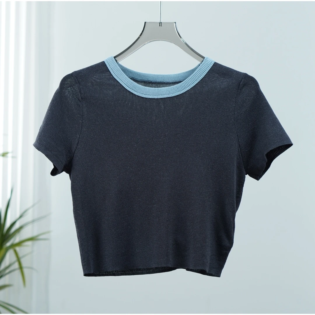 设计师系列    Z025-1   女装简约时尚针织T恤碳灰色MY0223