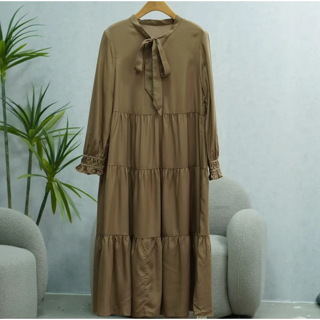 枺系列   WZ853-1   女装简约时尚连衣裙棕色D4321003