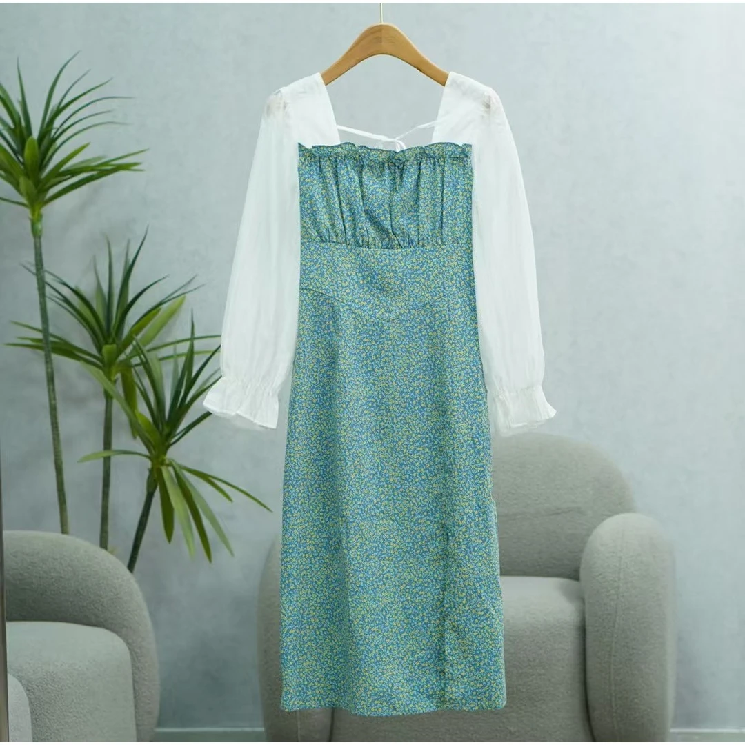 枺系列   WZ492  女装简约时尚连衣裙绿色D1124017