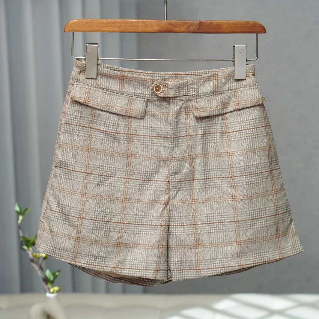 Shi系列   E326   女装简约时尚夏季休闲短裤格子20521089