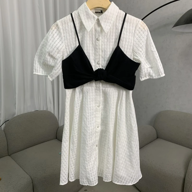 LI丽系列  Z605   女装时尚撤柜短袖连衣裙本白C7A196031