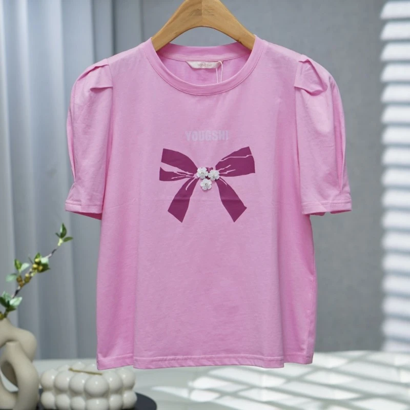 咏系列  Y542   女装时尚撤柜短袖T恤衫玫红B3090604