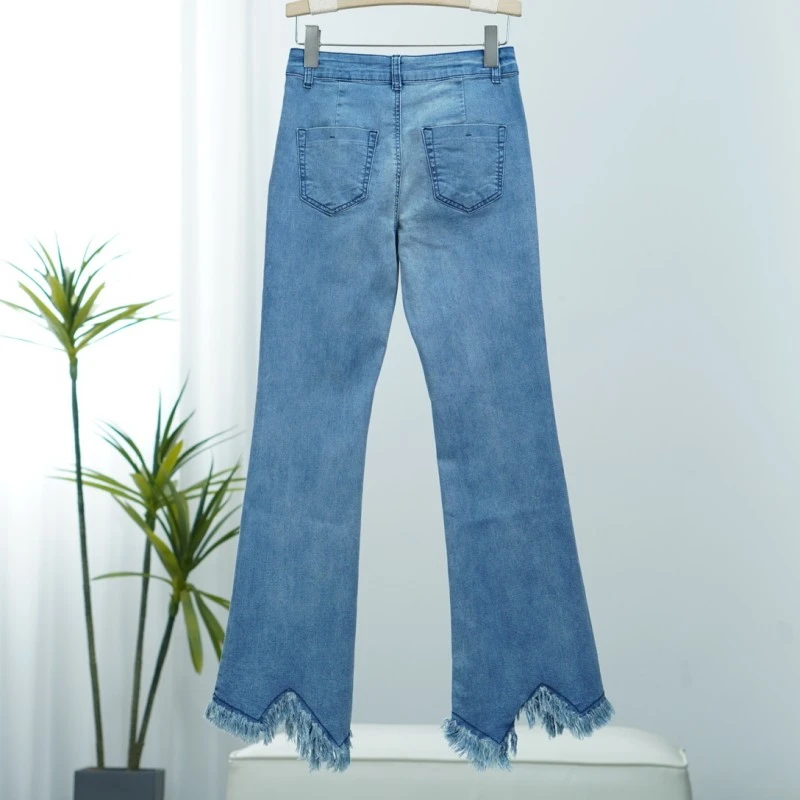 嘴系列  E473  女装时尚撤柜牛仔长裤牛仔蓝PFCPT211456W