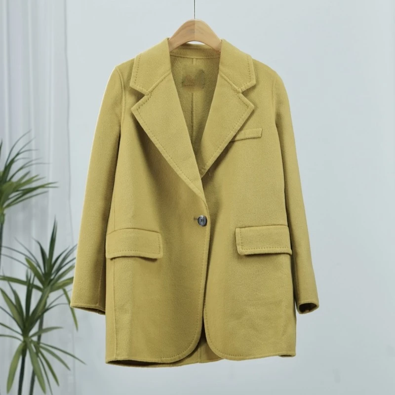 超一线系列  WE377   女装时尚撤柜呢大衣姜黄AQ4AW284