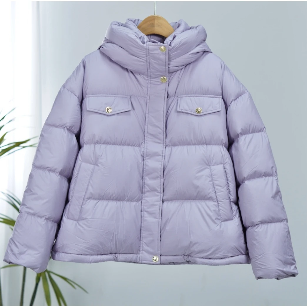 玖系列   F003   女装简约时尚羽绒服紫色