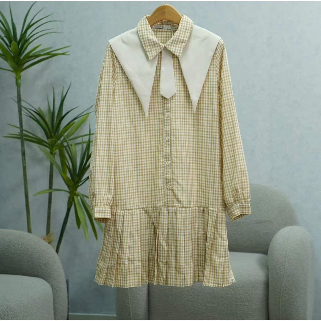 枺系列   WY443   女装简约时尚连衣裙格子D1121053