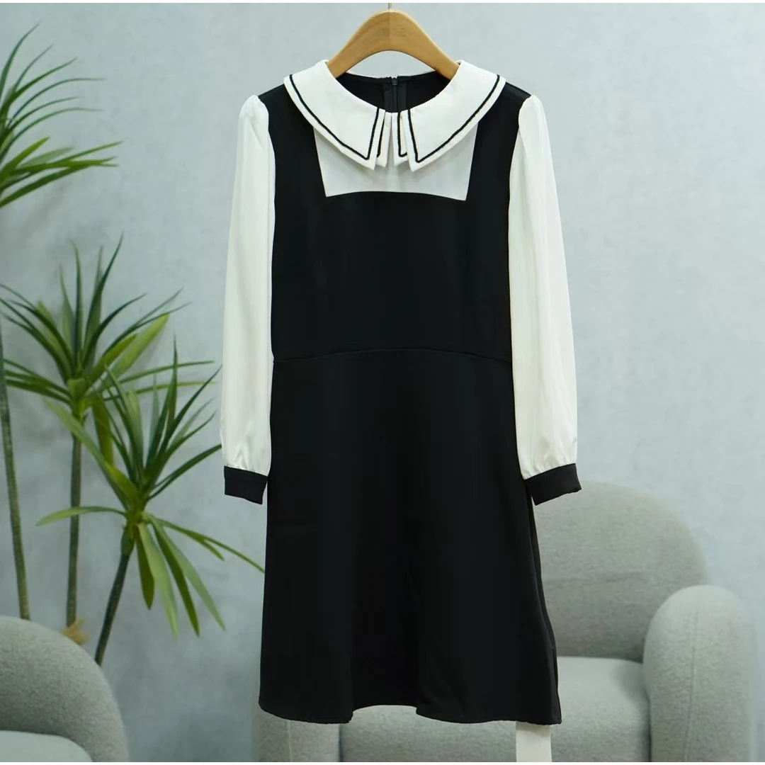 枺系列   WZ068   女装简约时尚长袖连衣裙黑色4112058