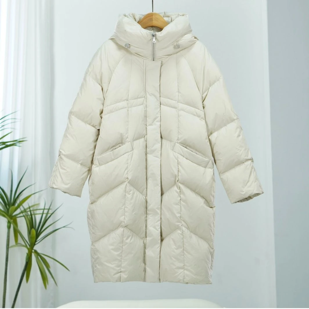 玖系列  WO-455 女装时尚秋冬长款羽绒服米白色JTED0318490142GA