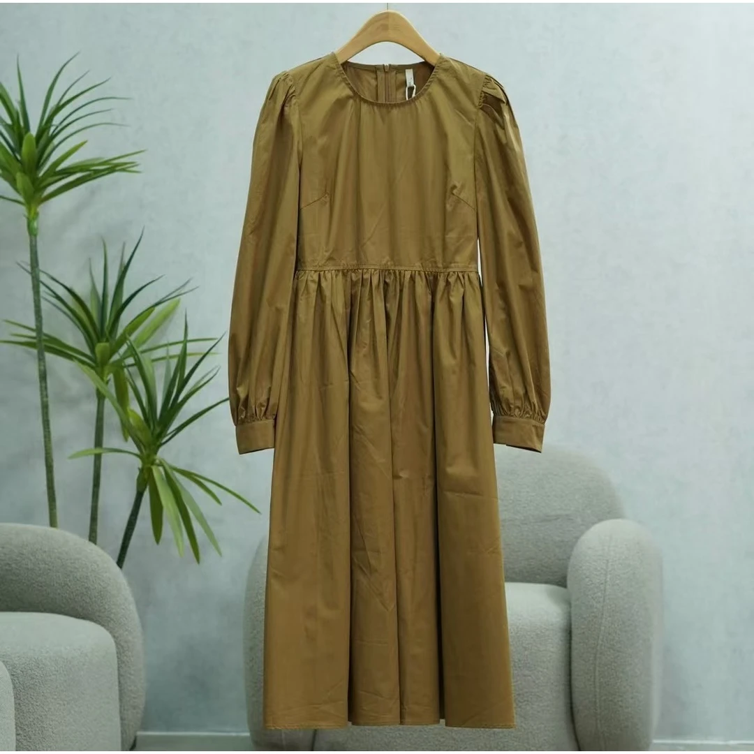 枺系列   WZ1211   女装简约时尚连衣裙棕色D431018