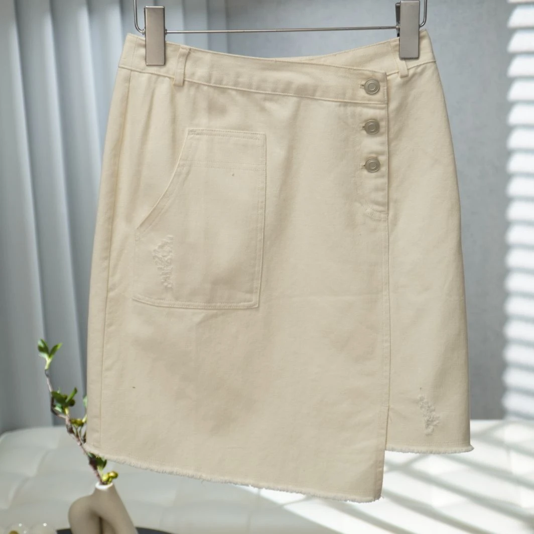 同伊系列   WS234   女装时尚撤柜夏季休闲半身裙杏色B93106