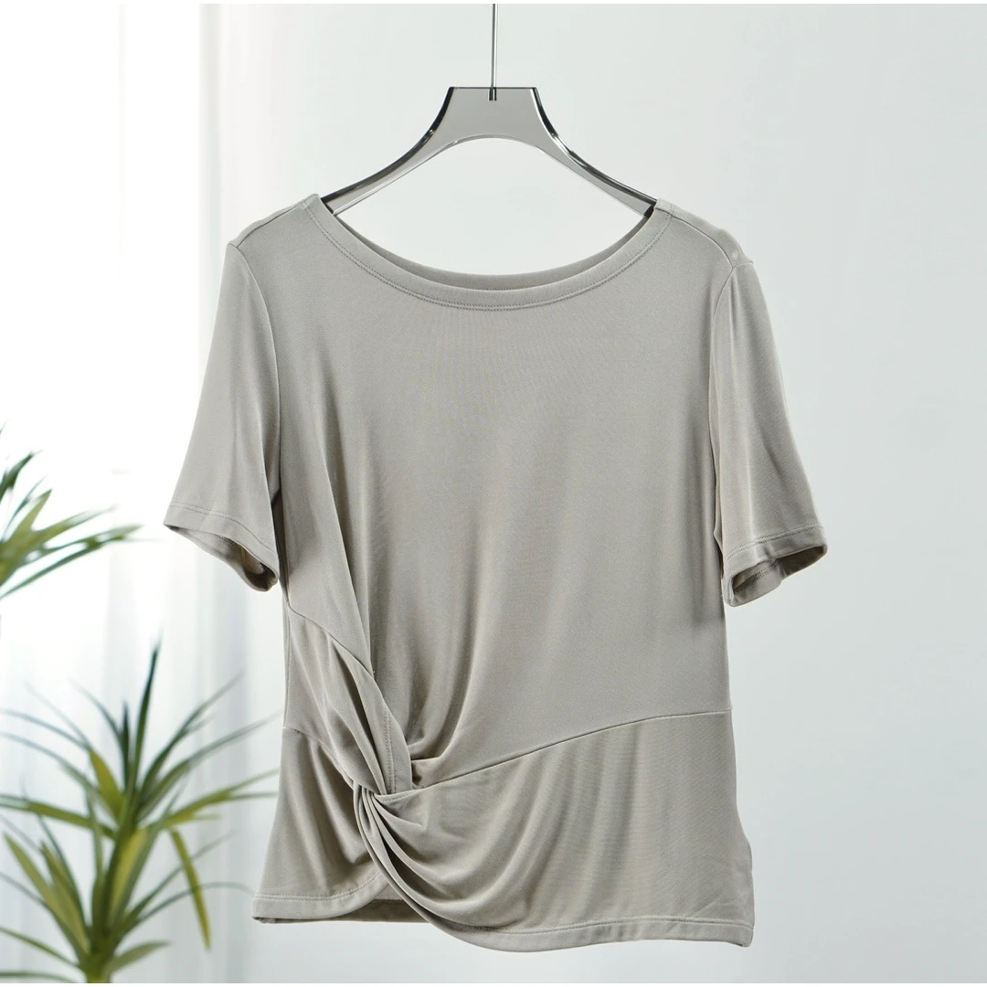 设计师系列   Z1193   女装简约时尚针织T卡其绿TX0798