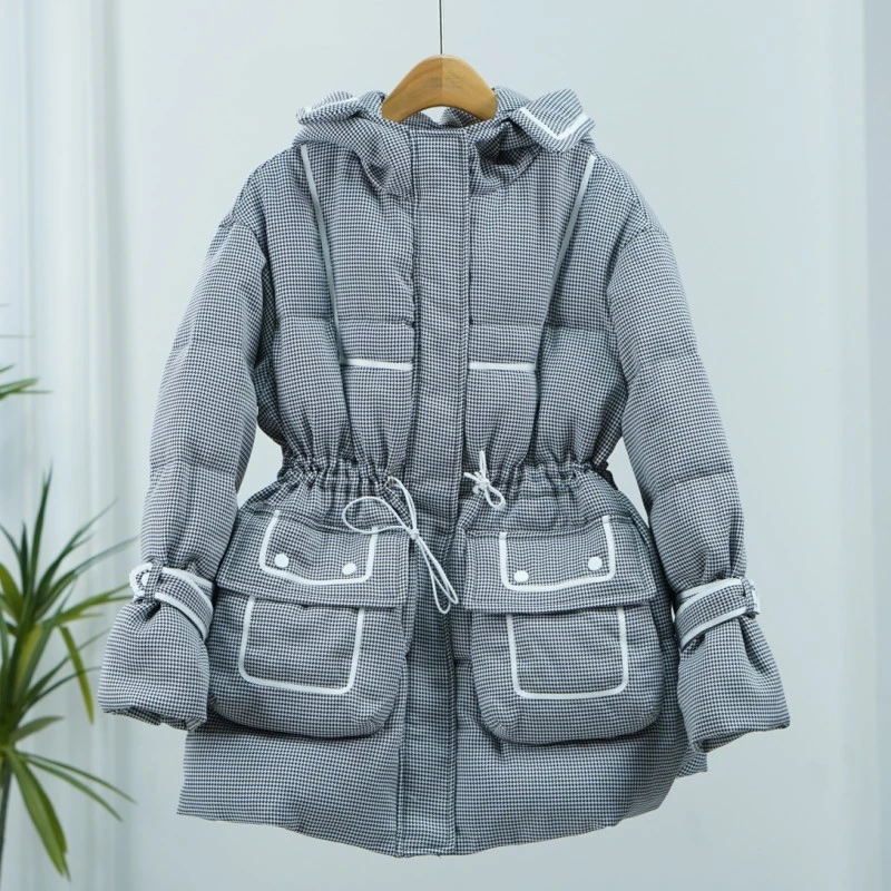 超一线系列  WO-536   女装时尚撤柜秋冬羽绒服黑白格