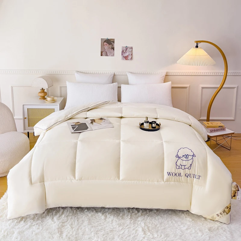 (新品刺绣款）澳洲羊毛被100%纯羊毛春秋冬被被芯保暖被子秋冬款