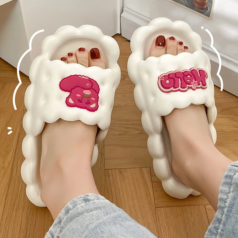 【粉丝福利】可爱小熊饼干踩屎感拖鞋女夏季厚底防滑凉拖鞋女外穿
