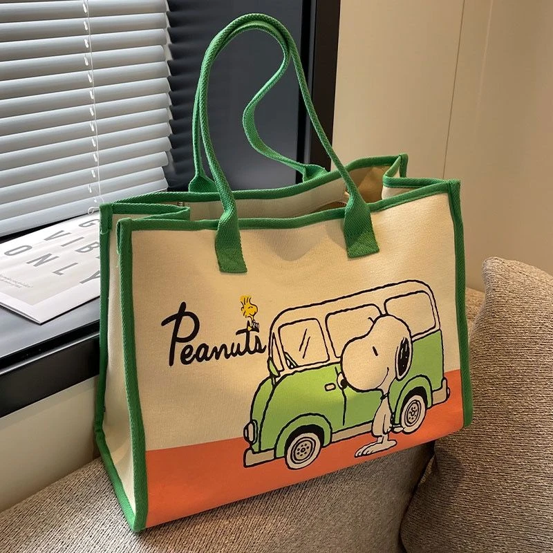 网红帆布包包女2024新款大容量单肩通勤托特大包包上课补习手提包