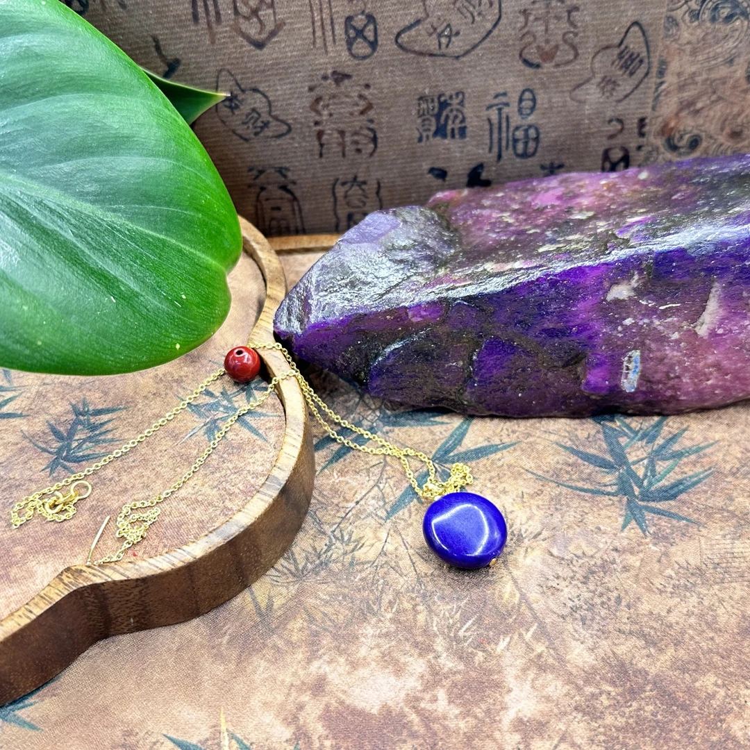 含辰砂工艺品含辰砂工艺品丝绒满色圆牌单珠HX667