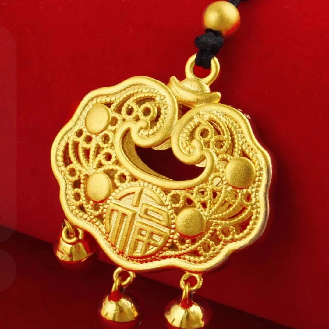 合金吊坠 2024爆款【平安锁吊坠】时尚气质轻奢百搭潮流精致精美款