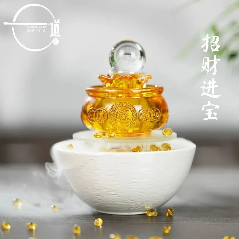 一道水风水流水摆件招财聚宝盆家居客厅工艺品摆件开业乔迁送礼