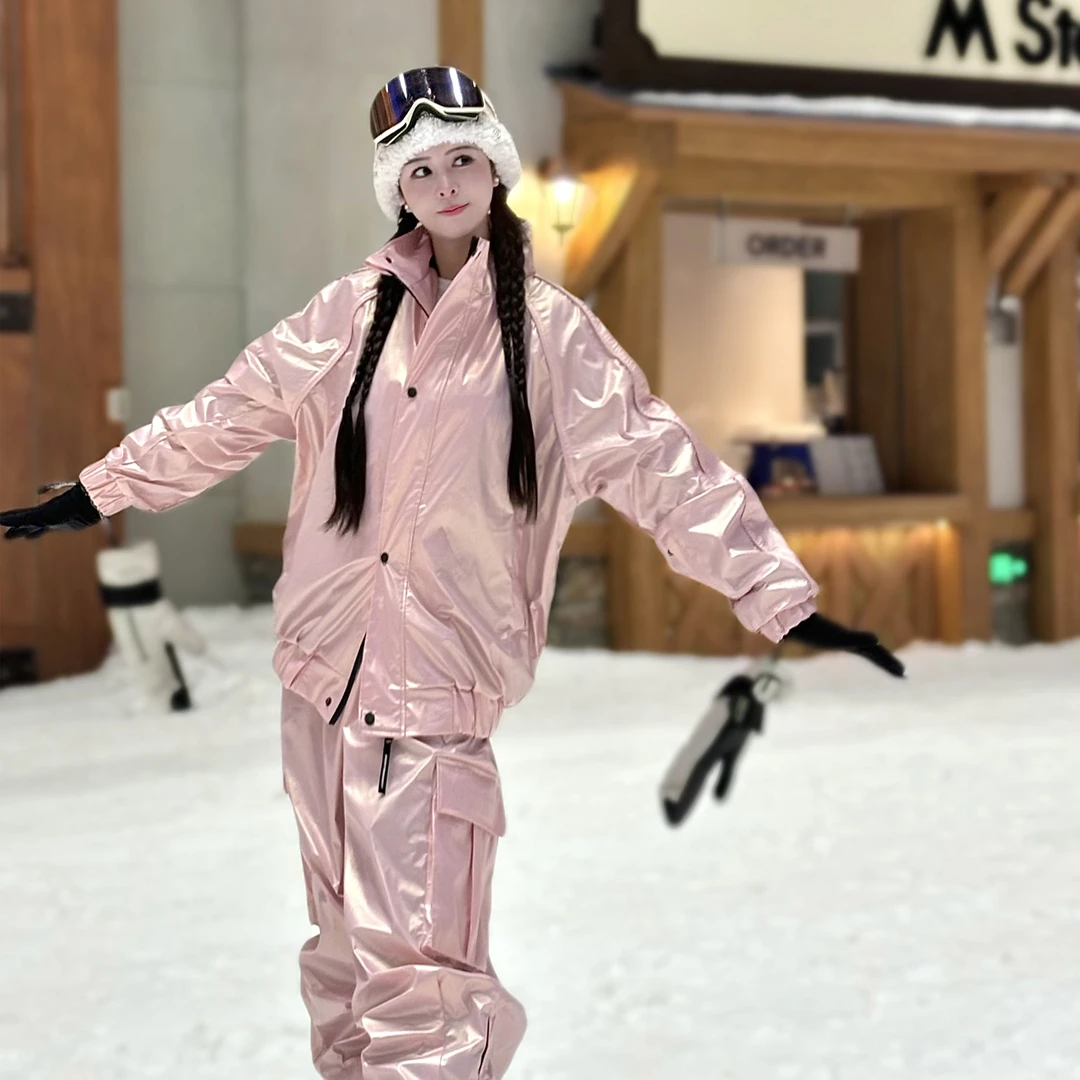 KEEPMONEY粉粉滑雪服女款套装单板保暖防风耐磨透气2024滑雪套装