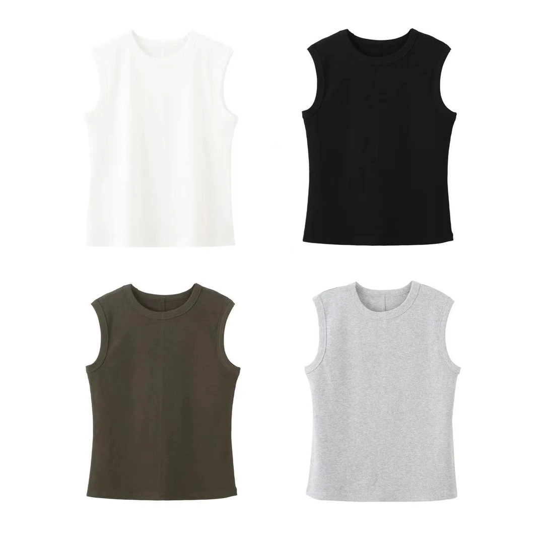 ⌜row风背心⌟ 优可丝螺纹弹力纯色百搭背心530718