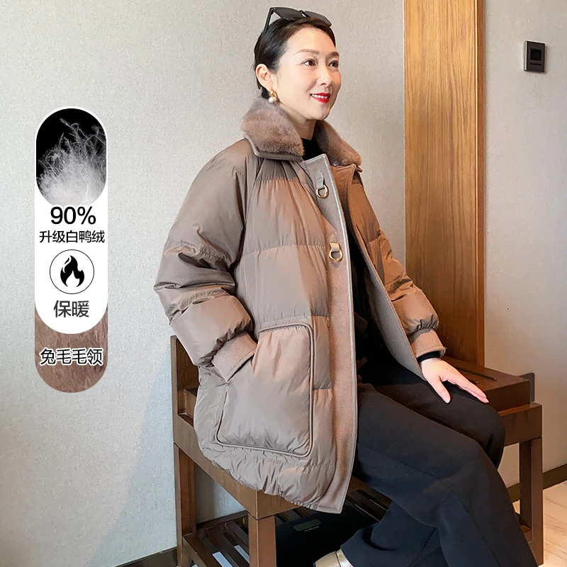 冬装妈妈装防寒羽绒服中年女装洋气加厚外套中老年保暖衣服23117