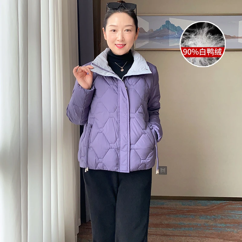 SL中年女装防寒短款羽绒服中老年妈妈装大码洋气保暖厚外套A2203