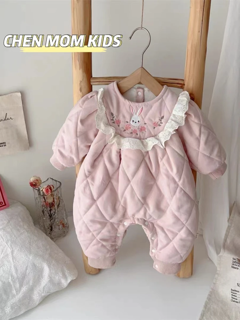 新生儿婴幼儿秋冬加绒加厚哈衣