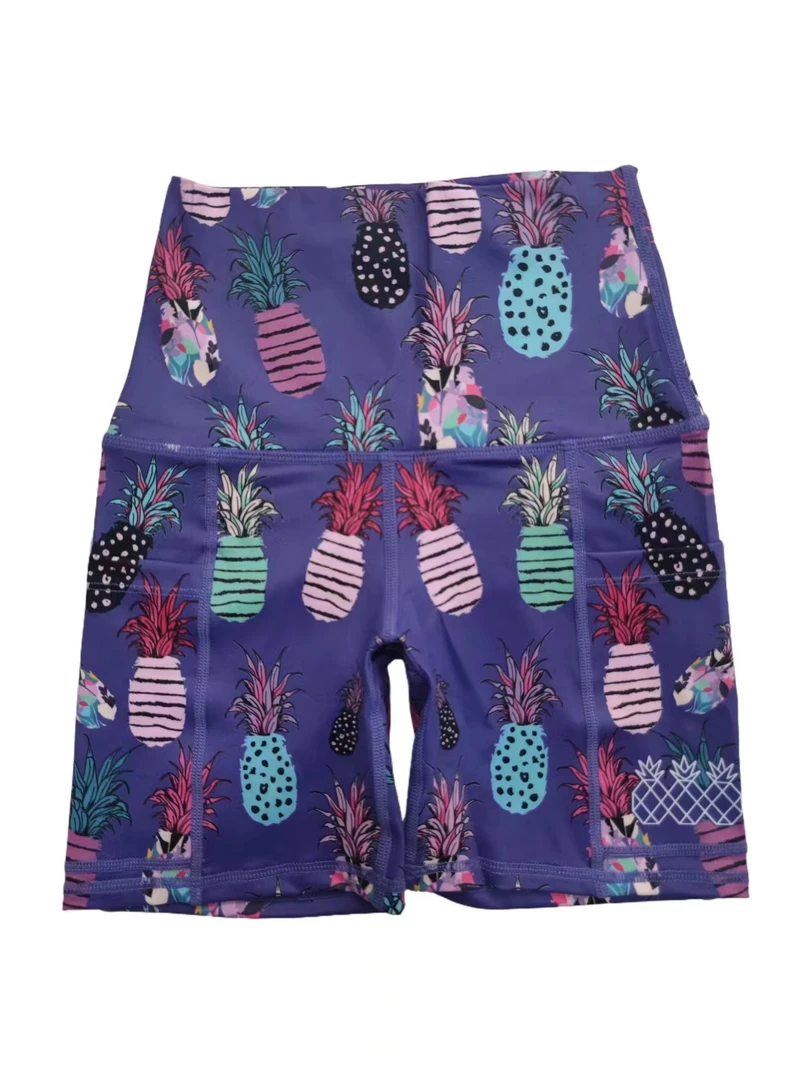 菠萝款 百变菠萝三分骑行跑步短裤