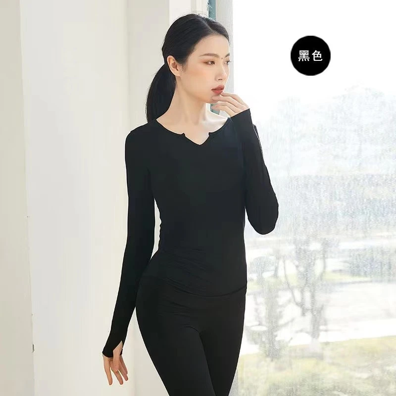 ZB003新款高级感瑜伽服女长袖运动T恤专业跑步健身上衣