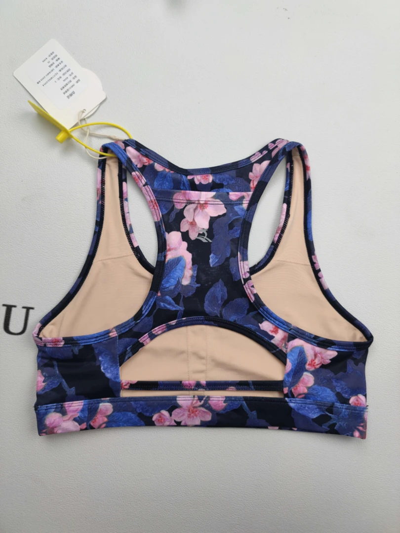 简美健 桃花深色系列瑜伽运动美背