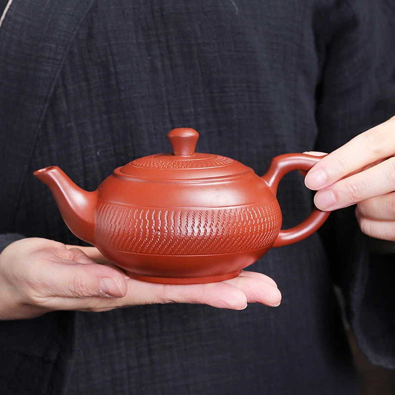 大红袍蝉心壶 原矿紫砂壶 家用办公泡茶实用茶具 容量250cc礼盒装