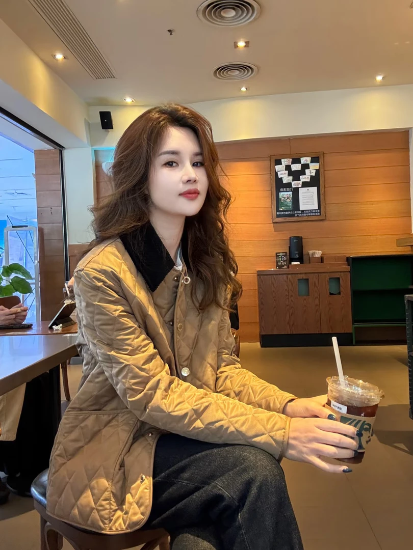 D&Q STUDIO2025春棉衣经典大方棉服短款时尚百搭复古宽松显瘦外套