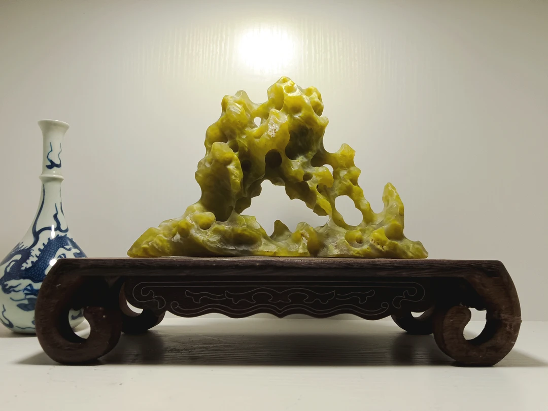 灵璧奇石家居客厅玄关博古架摆件石头摆件