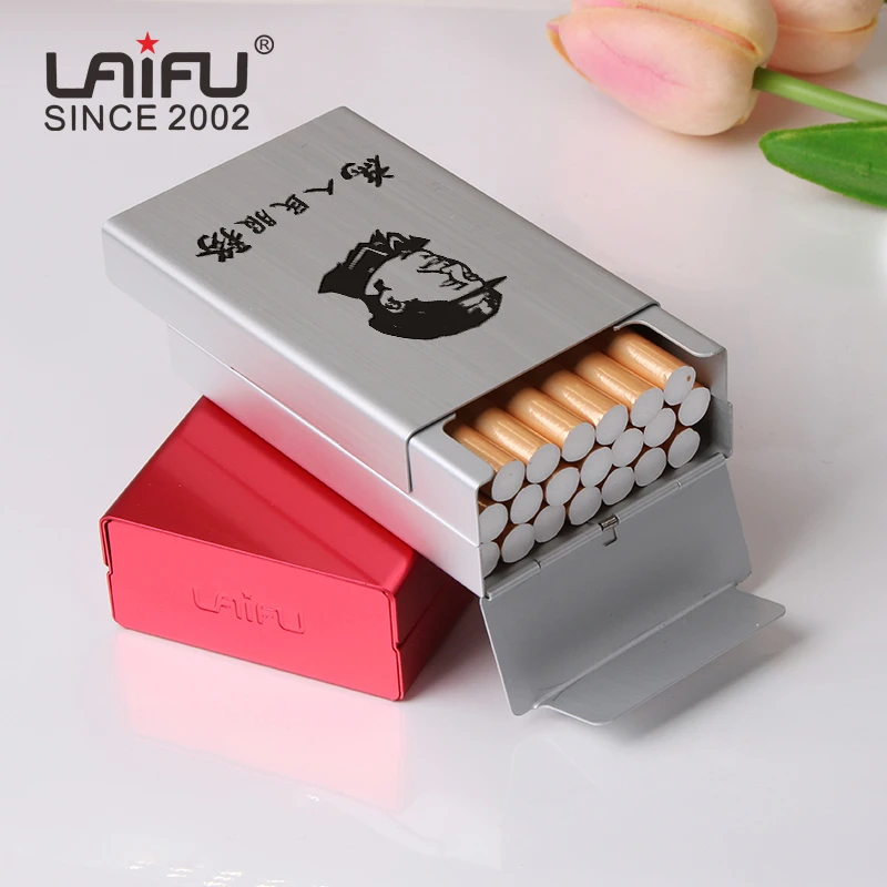 来福创意推拉烟盒金属铝合金滑盖烟壳20支装男士便携盒子装烟神器