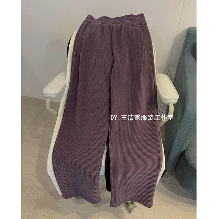 REKAYYAT《幽静》宽松时尚百搭休闲通勤加绒直筒裤