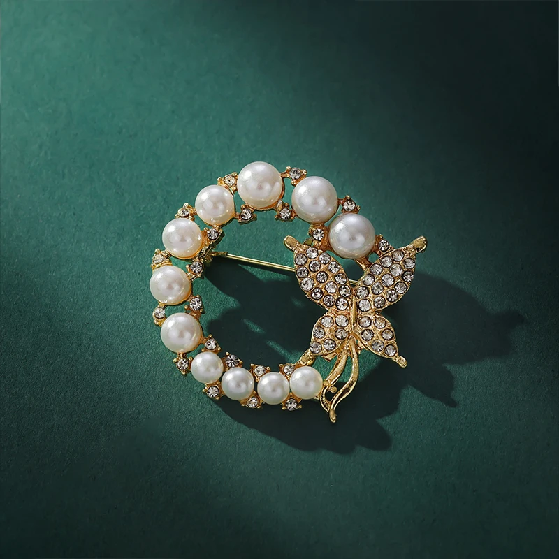 铜合金仿珍珠胸针 【蝴蝶花簇】轻奢高档百搭时尚优雅DXH00654