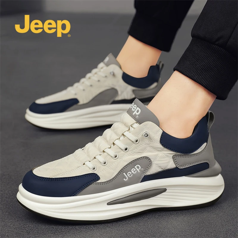 jeep吉普老爹鞋男款冬季2025新款松糕跑步防滑休闲男士厚底潮鞋子