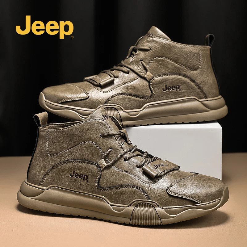 JEEP/吉普新款男士高帮英伦马丁靴时尚潮流百搭工装靴休闲男靴子