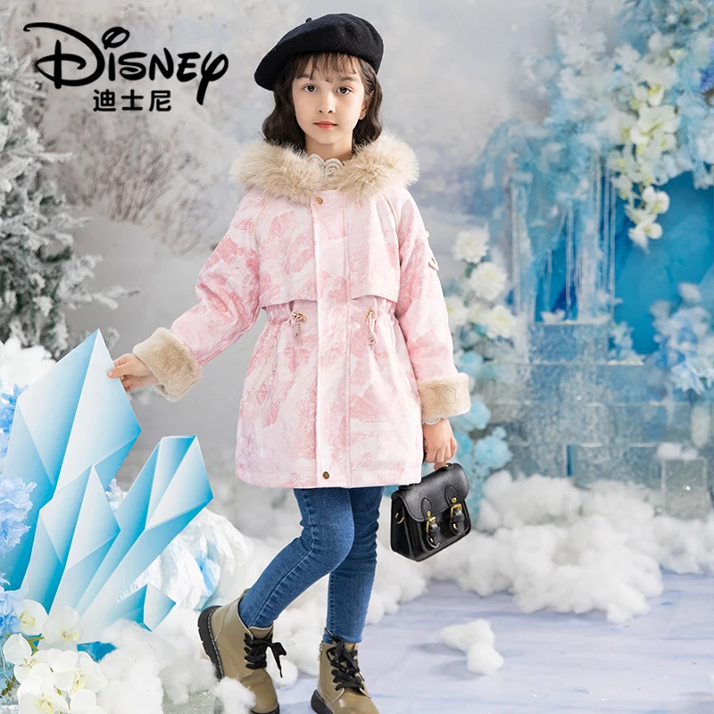【XH】Disney/迪士尼女童冬新款中长款休闲出游加厚派克服XCE4PJ131