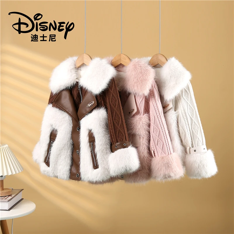 【LL】Disney/迪士尼女童秋冬高定毛毛外套XCW4BA122儿童