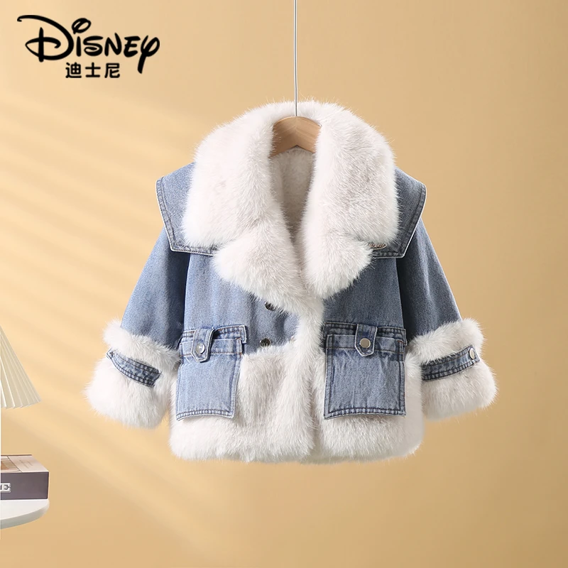 【TC】Disney/迪士尼冬款休闲简约牛仔毛毛外套XCW4NJ324儿童