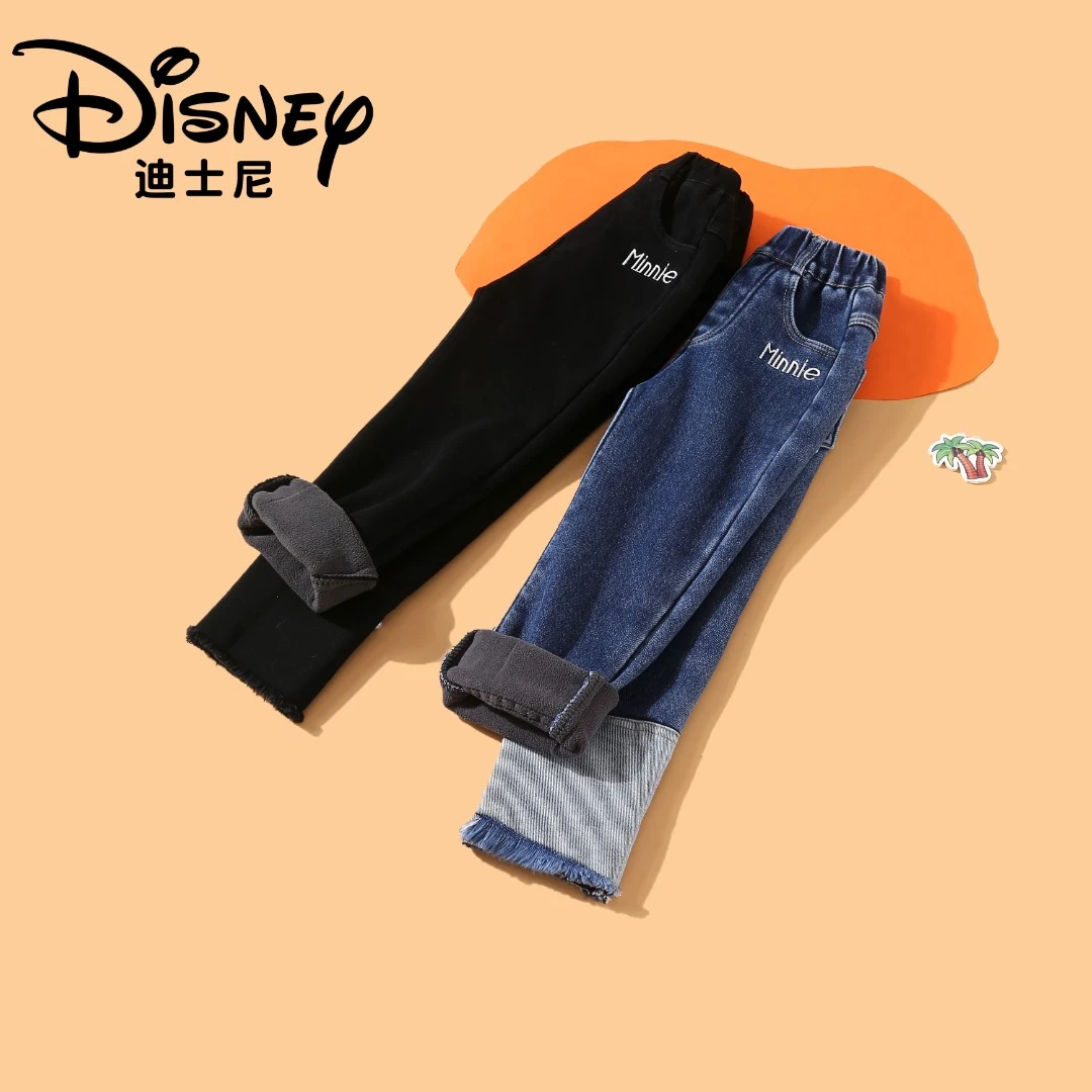 【TQ粉丝专享】Disney/迪士尼XCQ3NK969加绒牛仔裤儿童裤子女童大童