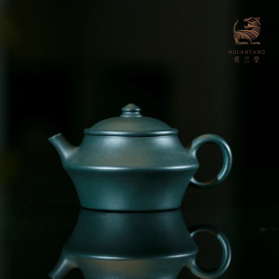 虎兰堂姜涛高虚扁180CC民国绿泥料宜兴手工高端紫砂壶送礼自用