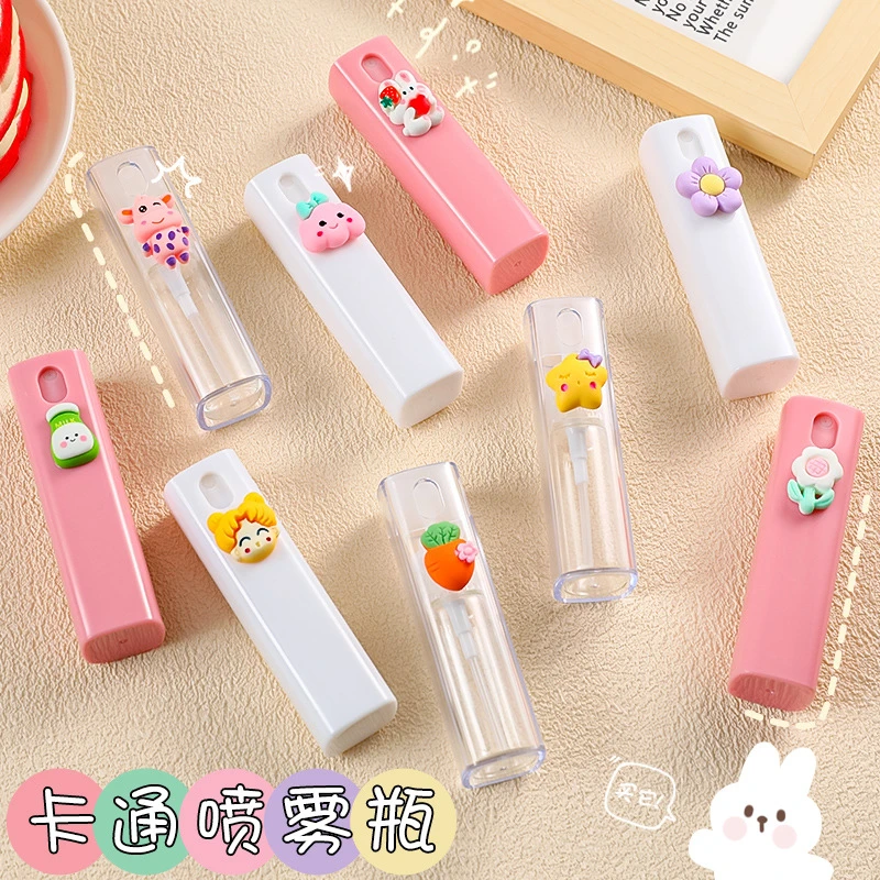 可爱卡通女孩喷雾瓶酒精按压小喷壶迷你容量化妆水细雾喷瓶空瓶子