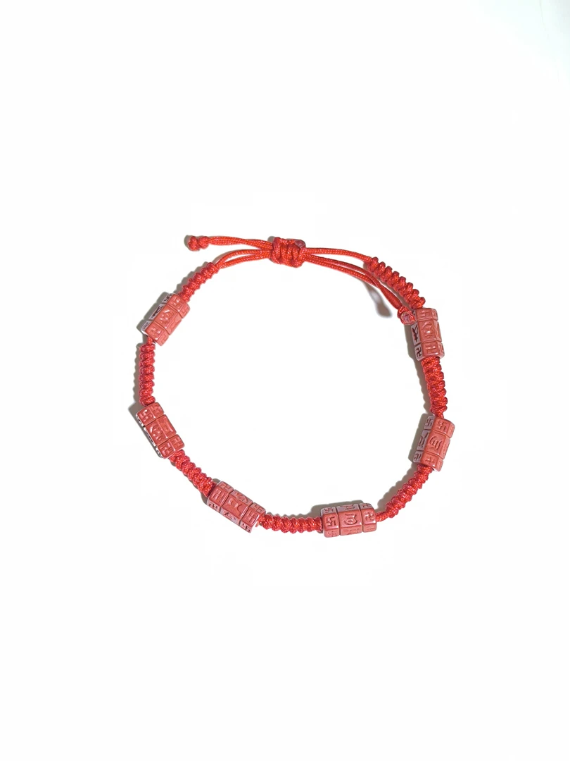 非金属手链 红色金手链手工编织手串，可伸缩调节，更适合小朋友