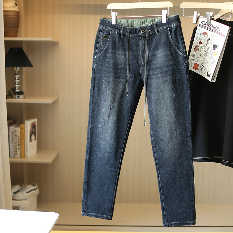 特！弹力舒适！水洗磨白抓痕磨破小宽松锥型牛仔裤 H3671 男装 C88